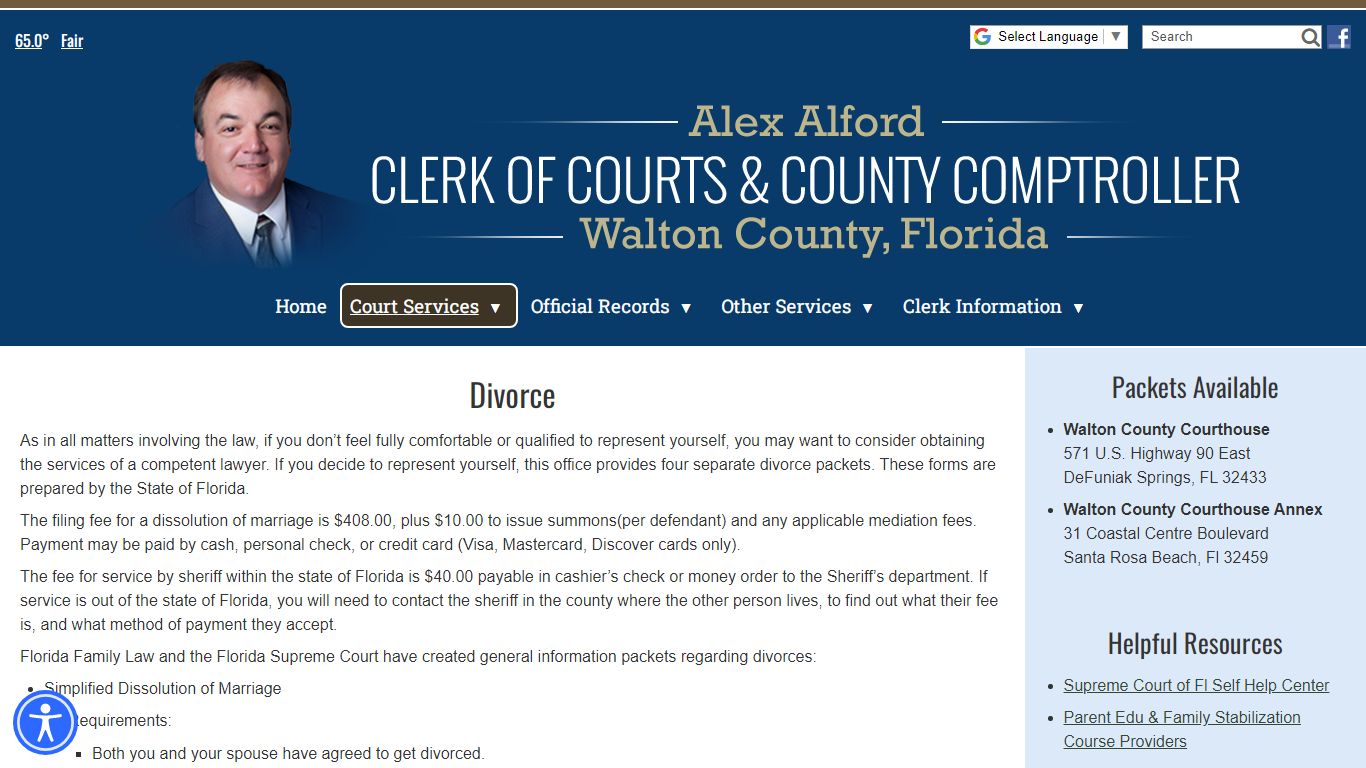 Divorce - Walton County Clerk of Courts & Comptroller